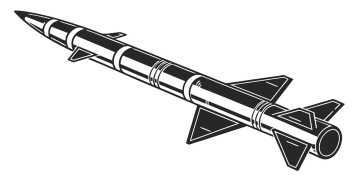 a missile with fins and a pointed tip Vector