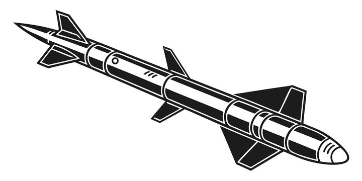 a missile with fins and a pointed tip Vector