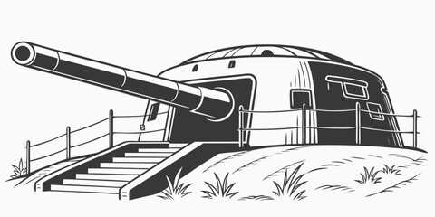 a large naval gun mounted on a concrete emplacement Vector ©  MST RABEYA  BEGUM