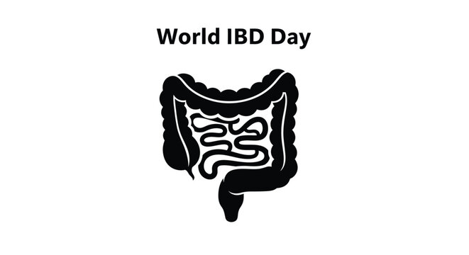 World IBD Day vector graphic illustration for inflammatory bowel disease medical awareness campaign.