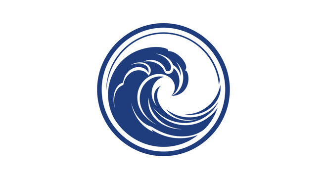 Blue wave logo ocean symbol.