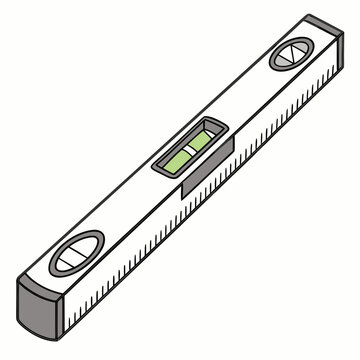 a level tool with a green bubble level Vector
