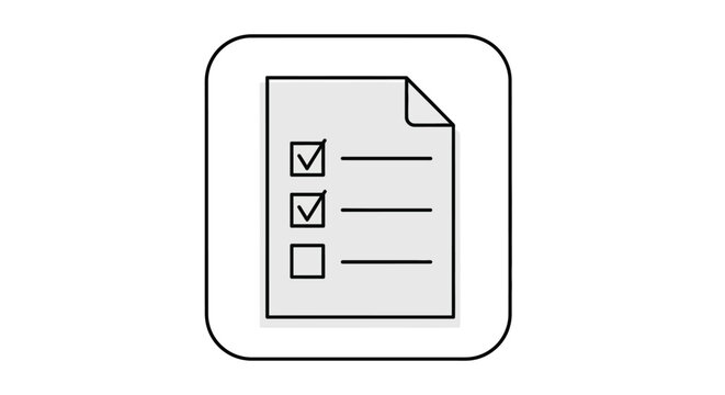 Checklist document icon with checkboxes.