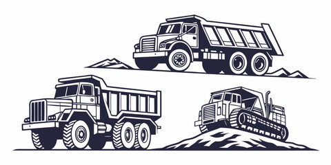 a set of heavy duty trucks for construction Vector ©  MST RABEYA  BEGUM