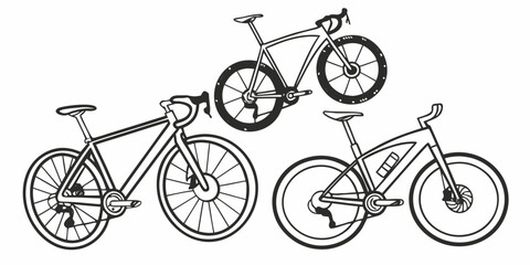 Three mountain bikes in different positions Vector ©  MST RABEYA  BEGUM
