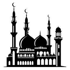 a large mosque with several minarets and domes Vector ©  MST RABEYA  BEGUM