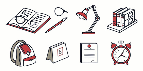 a collection of office supplies and time management tools Vector ©  MST RABEYA  BEGUM