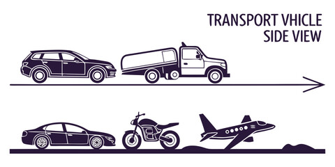 transport vehicle side view comparison of sizes Vector ©  MST RABEYA  BEGUM