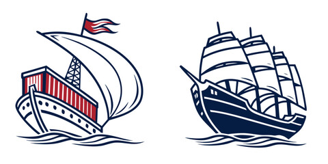 two sailing ships on the water Vector ©  MST RABEYA  BEGUM