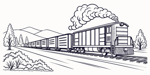 a train is traveling down the tracks with smoke coming out Vector ©  MST RABEYA  BEGUM