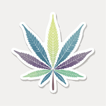 Stylized Cannabis Leaf Icon with Gradient Colors