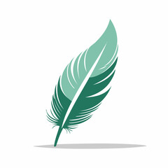 Fototapeta premium Green Feather Illustration