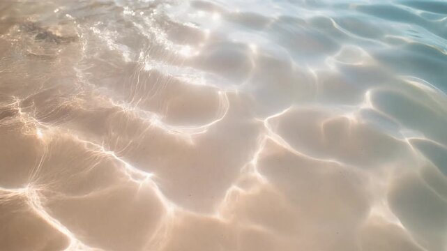 透明な海水の波紋パターン背景素材