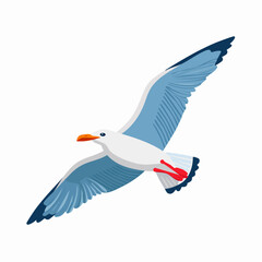 Obraz premium Illustration of a seagull in flight