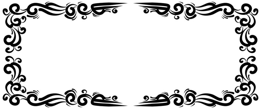 Ornate Black Decorative Border Frame.