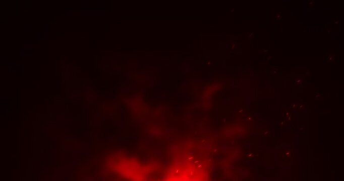Abstract streams of hot air and smoke smoothly rise above the blazing flames, creating the effect of living warmth. Soft flashes of fire dynamically replace each other, forming a mesmerizing and deep 