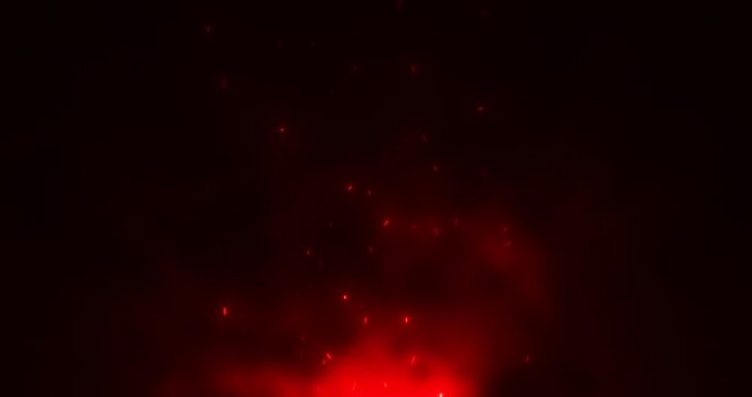 Abstract streams of hot air and smoke smoothly rise above the blazing flames, creating the effect of living warmth. Soft flashes of fire dynamically replace each other, forming a mesmerizing and deep 