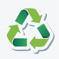 Fototapeta premium Green Recycling Symbol with Arrows