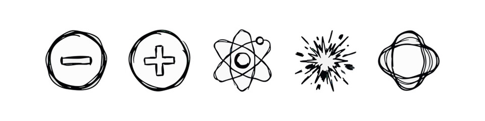 Hand drawn sketch icons set of science and mathematics symbols © liubomir118809