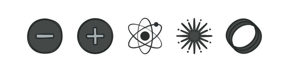 Obraz premium Colored Flat Design Science and Math Icons Set