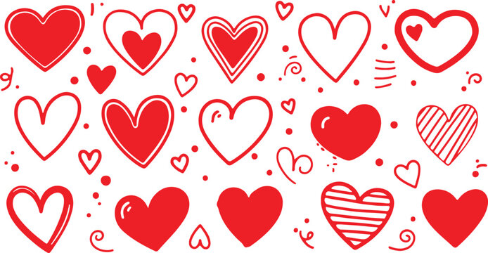 Minimalistic seamless pattern with small red hearts and white bows on a pink background. Vector print for wallpaper, fabric, textile design