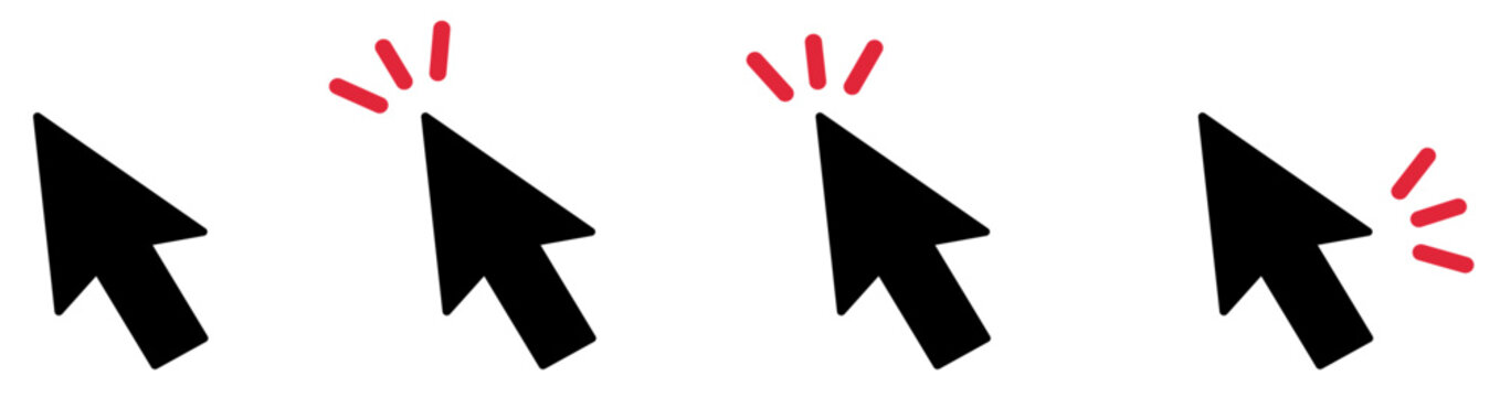 クリックしているマウスカーソル・ポインター・矢印のアイコン黒