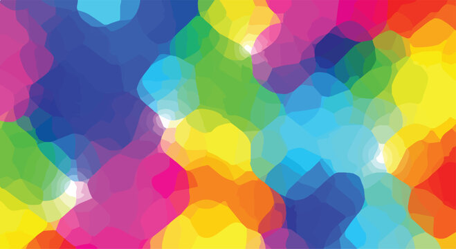 A colorful abstract image with layered rounded polygons