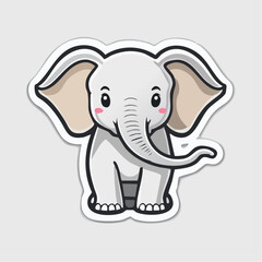 Fototapeta premium Cute cartoon elephant sticker