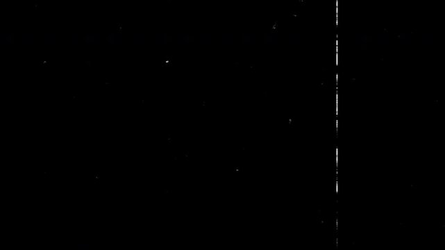 Vintage VHS Glitch Noise Artifacts Overlay Effect with Fast Forward VCR Icon on alpha channel, overlay footage, vintage film. 4K Video