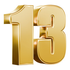 Gold 3D number 13 © Chetra168