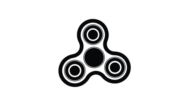 fidget spinner silhouette on transparent background high quality