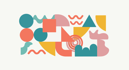 Fototapeta premium A colorful abstract composition of geometric shapes (2)