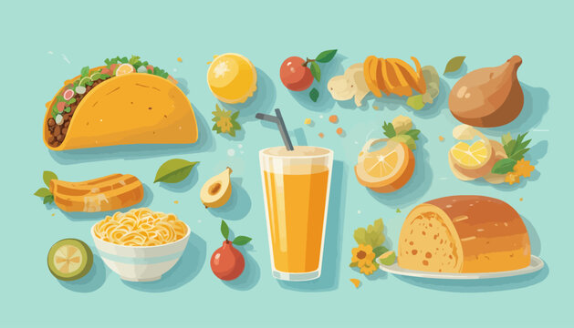 food and drink icons set