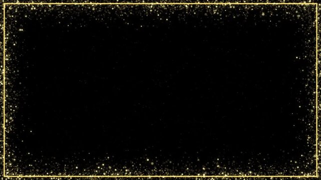 Golden Award money glitter sparkling border particles frame Luxury vip backdrop frame title border Copy space royal or grand trendy wedding luxury ceremony  