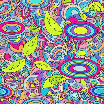 Psychedelic abstract colorful seamless pattern