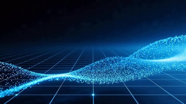 Blue particle wave on grid