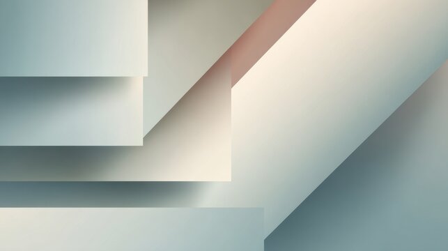 Geometric Layers in Harmony: An abstract composition of layered geometric shapes in soft, inviting colors. This image embodies a sense of modern elegance and simplicity.