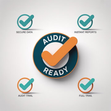 A professional business concept image of an audit ready sign with checkmarks