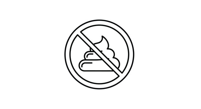no pooping sign silhouette on transparent background