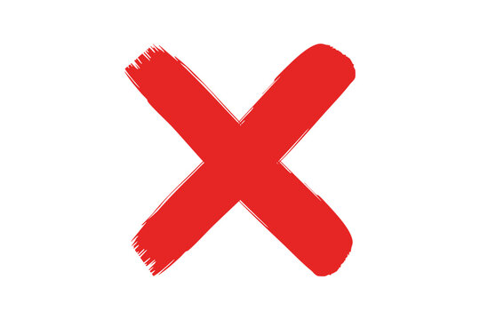 Red cross icon for cancel error reject symbol design