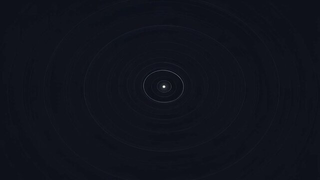 Abstract concentric circles expanding from center point in cinematic motion graphics animation.