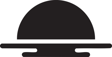 Black cloche, food cover, serving dish icon, restaurant symbol, vector illustration © MdMasud