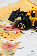 Fototapeta premium Energy crisis and geopolitical risk in oil market international conflict in strait of hormuz