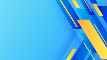 Fototapeta premium Modern abstract background with dynamic blue and yellow diagonal geometric shapes for corporate and tech designs