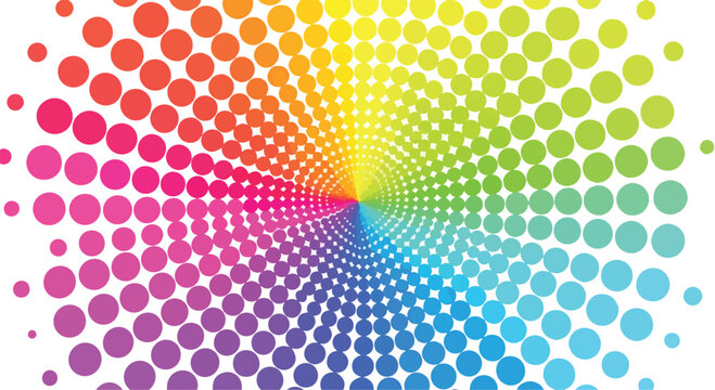 Colorful dots in a spiral pattern