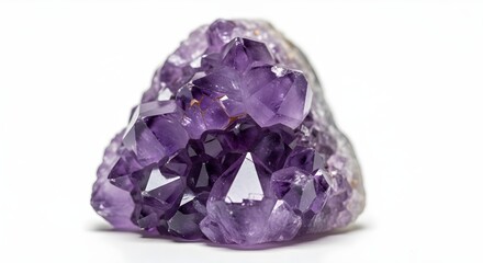 Fototapeta premium Close up of a vibrant amethyst crystal on a clean white background