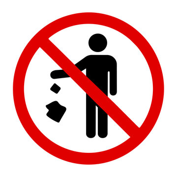 No Littering Icon with Red Prohibition Mark (Do Not Throw Trash Sign)

赤い禁止マーク付きポイ捨て禁止アイコン（ゴミ捨て禁止・環境サイン）