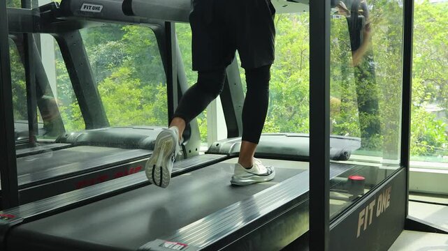 Treadmill Workout in Bangkok Fitness Center