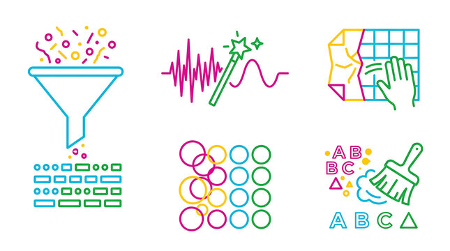 AI Data Preprocessing & Cleaning Icons