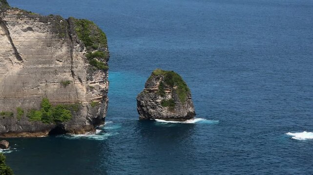 tunning Tropical Coastline with Ocean Islands at Nusa Penida Indonesia